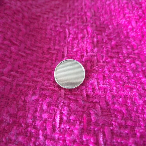 NWT Rachel Zoe fuchsia pink double breasted tweed like blazer, S - Picture 10 of 10